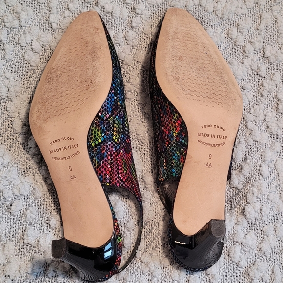 Roberto Capucci Leather Slingback Shoes "Mary X" Size 9AA Multi Colour - Picture 4 of 6